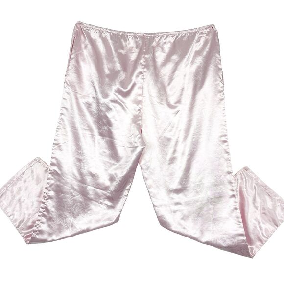VTG KATHRYN Satin Light Pink Pajama Set Womens SZ LG Sleepwear Loungewear Retro - Picture 13 of 16